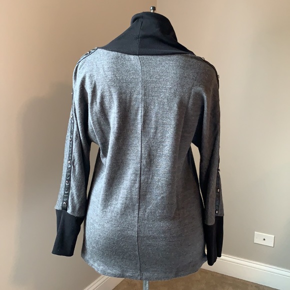 LANA LEE Gray Black Studded Tunic Sweater XL - Picture 3 of 8